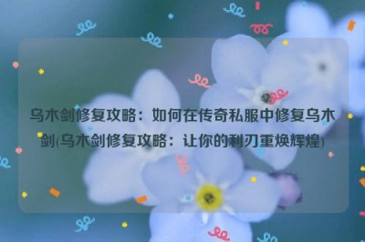 乌木剑修复攻略：如何在传奇私服中修复乌木剑(乌木剑修复攻略：让你的利刃重焕辉煌)