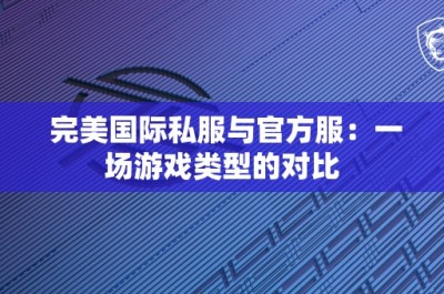 完美国际私服与官方服：一场游戏类型的对比