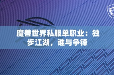 魔兽世界私服单职业：独步江湖，谁与争锋