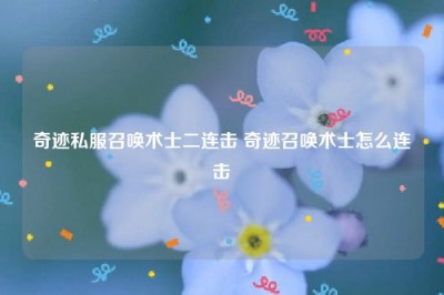 奇迹私服召唤术士二连击 奇迹召唤术士怎么连击