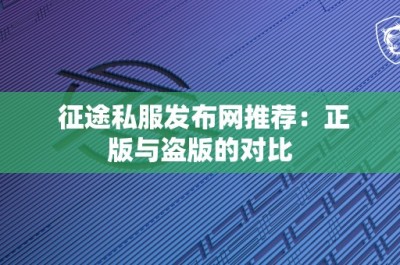 征途私服发布网推荐：正版与盗版的对比