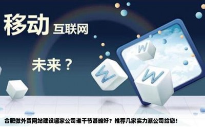 合肥做外贸网站建设哪家公司谁干节甚略好？推荐几家实力派公司给您！