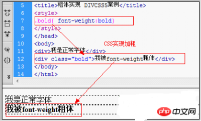 html中如何让字体加粗