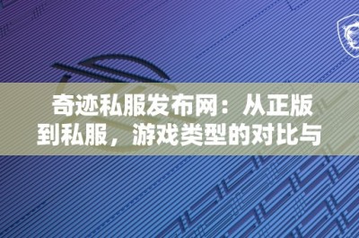 奇迹私服发布网：从正版到私服，游戏类型的对比与选择