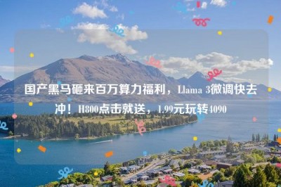 国产黑马砸来百万算力福利，Llama 3微调快去冲！H800点击就送，1.99元玩转4090